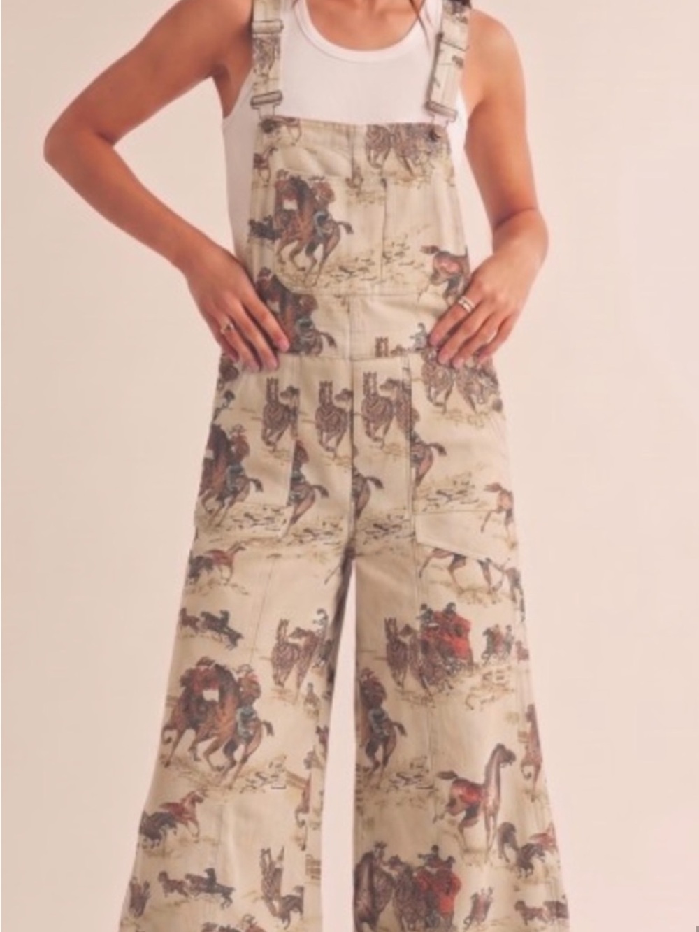 Western Frontier Print Overalls Size L NWT by Lov Lov